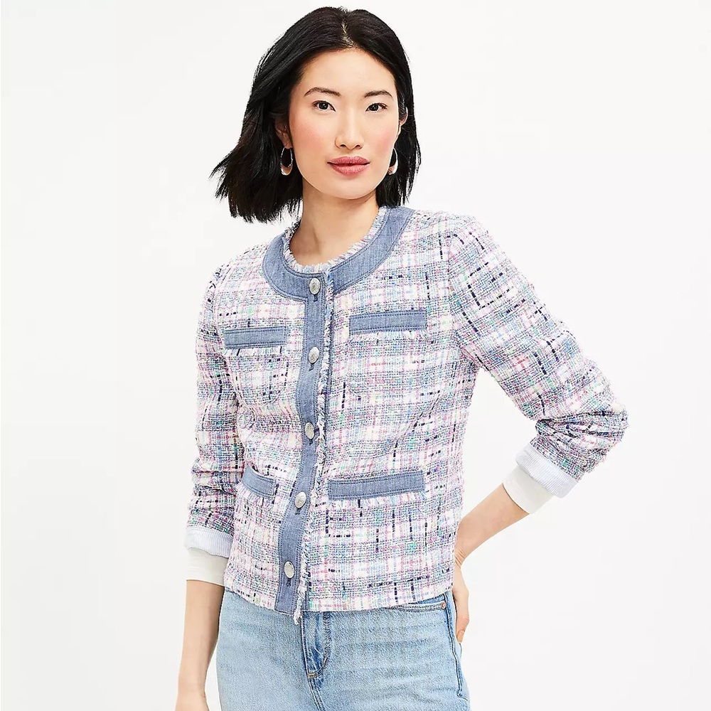 LOFT  Cropped Tweed Jacket